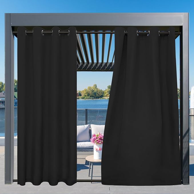 Easy-Going Outdoor Curtains for Patio 1 Panel, 54x84 inch, Weatherproof Privacy - Image 3