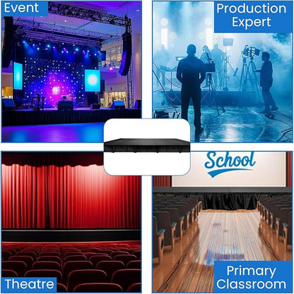 8'x20' MYSTAGE 10 Stage Platform - Portable, Folding Lightweight Aluminum Performance Deck with Adjustable Height 17"-28" - US Patented Design
