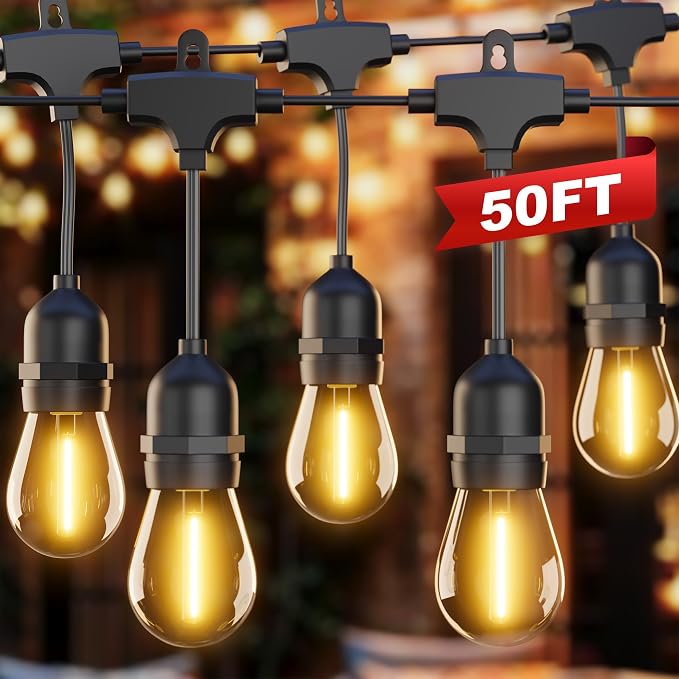 10'x13' Outdoor Gazebo with 50FT String Lights, Metal Heavy Duty Patio Canopy - Image 5