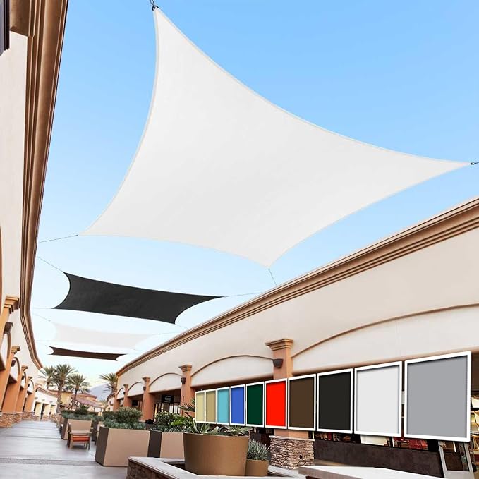 Royal Shade 21' x 23' White Rectangle Square Sun Shade Sail Order to Make by RoyalShade