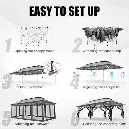COBIZI 12x20 Pop Up Canopy Tent - Image 5