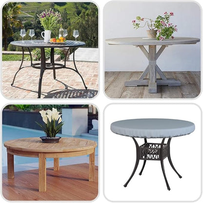 Covers & All Round Table Top Cover, 18 Oz Heavy Duty Waterproof UV & Weather Resistant Patio Table Cover, Outdoor Table Cover for Patio Outdoor Furniture & Coffee Table (41" Dia x 4 H Inches, Gray)