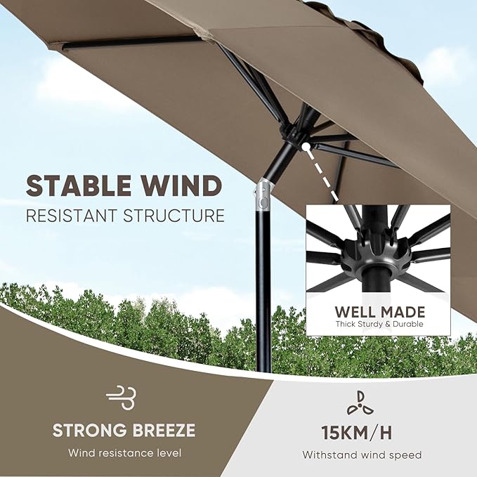 Tempera Patio Market Outdoor Table Umbrella - Image 5