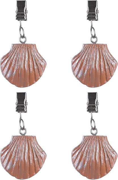 TwoFish Home Set of 4 Resin Chocolate Shells Tablecloth Weights Clips Handicraft Chocolate Shells Tablecloth Clamps Pack of 4