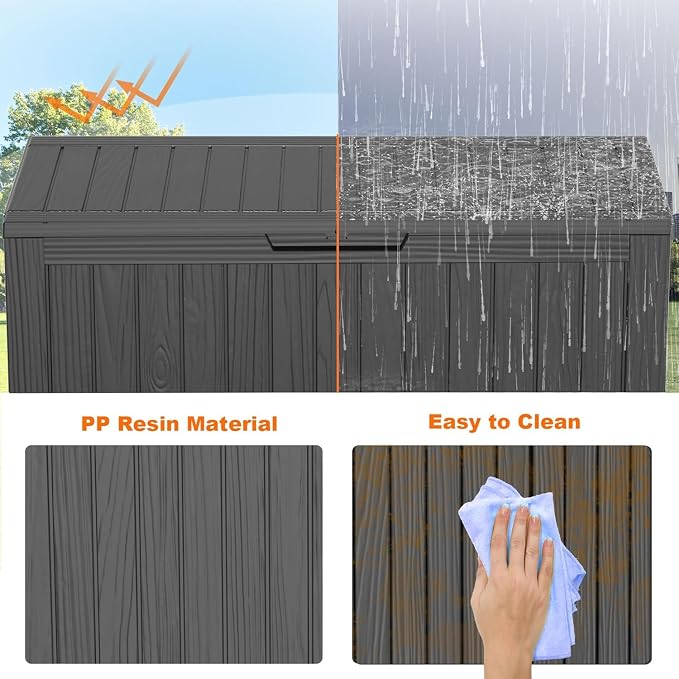 PatioZen 75 Gallon Resin Deck Box, Outdoor Lockable Storage Box - Image 4