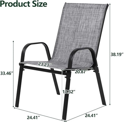 Majnesvon Outdoor Patio Chairs Set of 6, Stackable Patio Chairs, Front Porch - Image 2