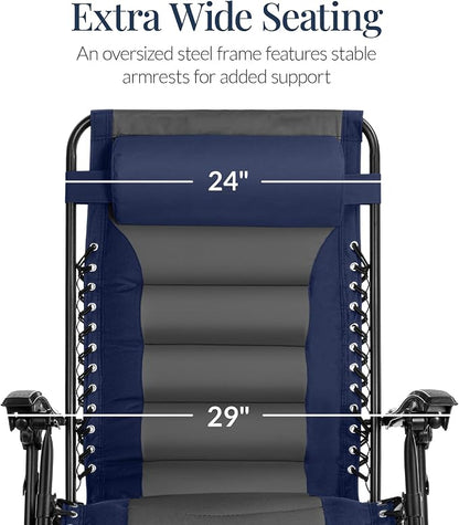 Best Choice Products Oversized Padded Zero Gravity Chair, Folding Outdoor Patio - Image 4