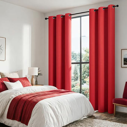MIULEE Red 100% Blackout Curtains - Image 6