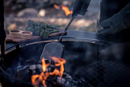 Barebones Cowboy Fire Pit Grill Side Table 30-Inch - Cowboy Grill Accessories for Outdoor Grills - Camping Cookware