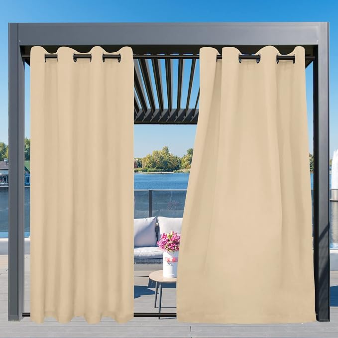 Easy-Going Outdoor Curtains for Patio 1 Panel, 54x96 inch, Weatherproof Privacy - Image 3