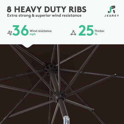 JEAREY 10 ft Outdoor Patio Umbrella w/Tilt and Crank - Image 5