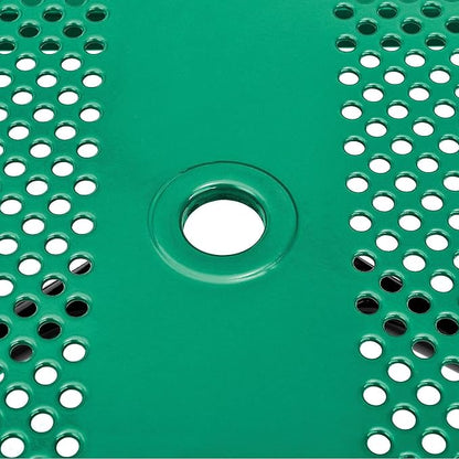 Global Industrial 72" Rectangular Picnic Table, Perforated Metal, Thermoplastic Coating, Attached Benches, 1-1/2” Umbrella Pole Hole, Outdoor-Rated, 1000 lbs Capacity, Green