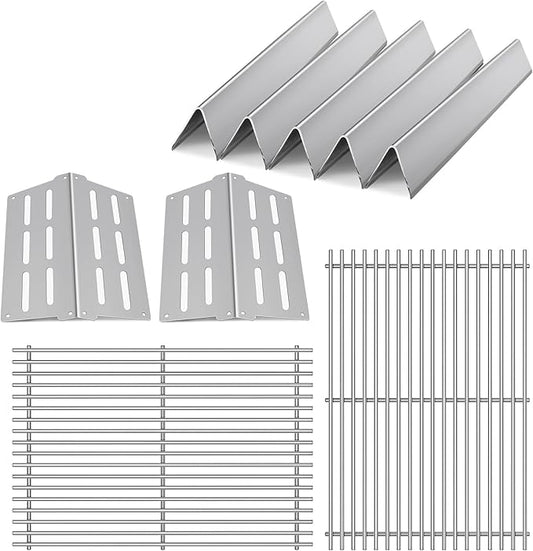 Stainless Steel Grill Replacement Parts for Weber Genesis E310 E320 E330 S330 EP-310 with 7524 Grill Grates 7620 Flavorizer Bars 7622 Heat Deflector for Weber Genesis 300 Series 7621, 19.5”
