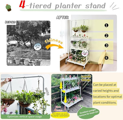 lumizone Foldable 4-Tier Plant Stand - Image 4