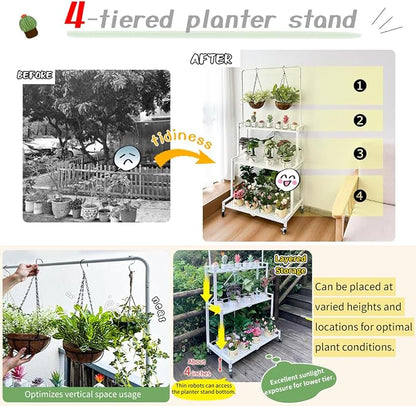 lumizone Foldable 4-Tier Plant Stand - Image 4