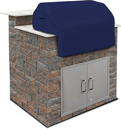 Covers & all Built-in Outdoor Grill Cover, Durable 12 Oz Waterproof Cover Max Material with Air Pocket & Elastic for Snug Fit (32" W x 26" D x 24" H inches, Blue)