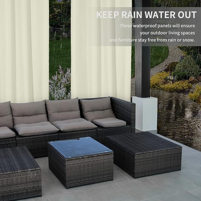 Easy-Going 100% Waterproof Outdoor Curtains 54x108 inch, Gazebo and Pergola 2 - Image 4