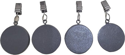 TwoFish Home Set of 4 Gray Round Pendant Resin Tablecloth Weights Clips Gray Round Pendant Handicraft Tablecloth Clamps Pack of 4