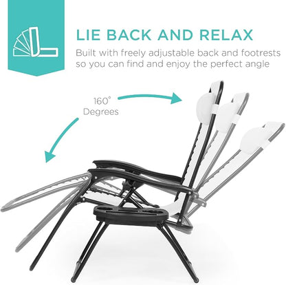 Best Choice Products Set of 2 Adjustable Steel Mesh Zero Gravity Lounge Chair - Image 4