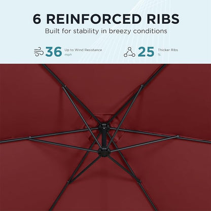 10FT Outdoor Offset Umbrella, Cantilever Patio Umbrella - Image 5