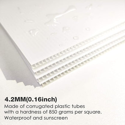 Blank Yard Lawn Signs, 4 Pack 18 x 12 Inches White Plastic For Happy Birthday,Garage Sale, Rent, Guidepost Decorations, Blank Lawn Signs With Stakes