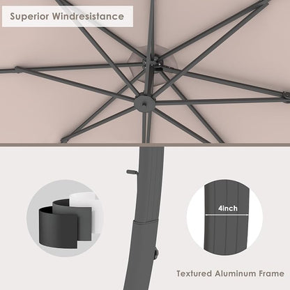 12FT All Aluminum Cantilever Patio Umbrella - Image 7