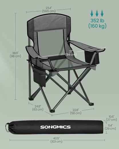 SONGMICS Camping Chair, Folding Oversized Chair, Comfortable and Heavy-Duty - Image 2