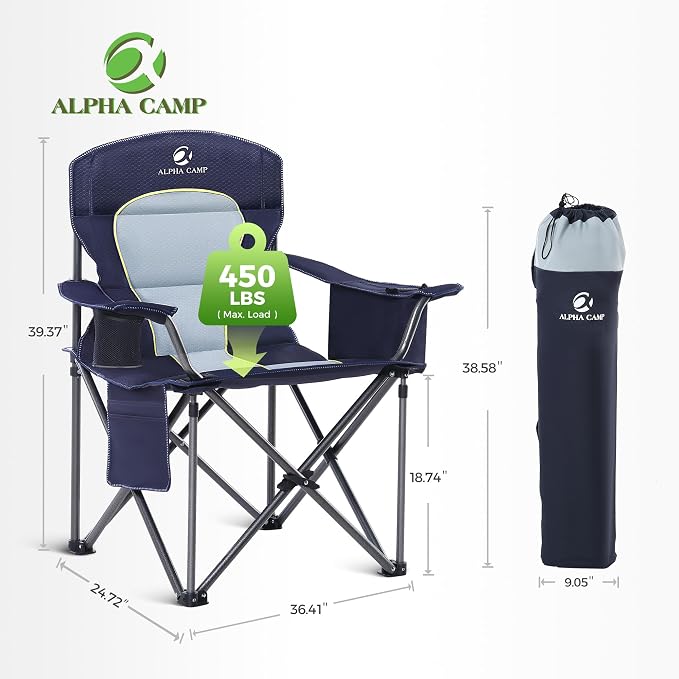 ALPHA CAMP Oversized Fully Padded Camping Chairs - Image 2