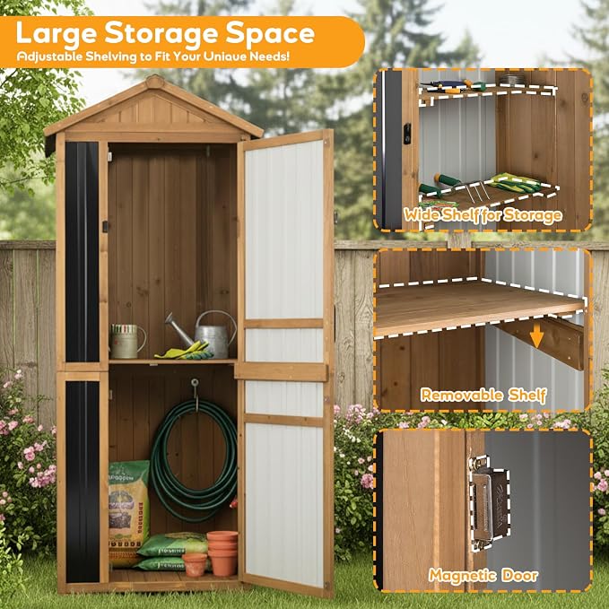 Outdoor Storage Cabinet, Extra-Tall Shed - Image 2
