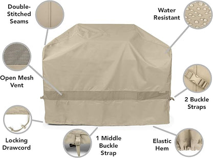 Covermates Grill Cover - Weather Resistant Outdoor Cover, Heavy Duty BBQ Covers for Large Outdoor Kitchen, Elite 300D Polyester, 66 Inch, Khaki