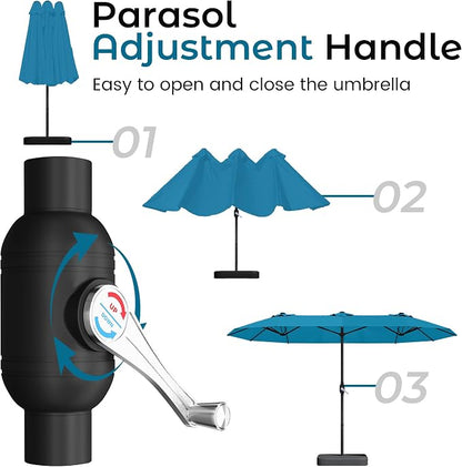 DomeShade 15FT Extra Large Patio Umbrella - Image 9