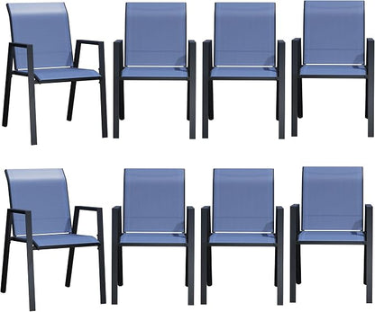 Outdoor Patio Chairs Set of 8, Lightweight Patio Set - Image 7