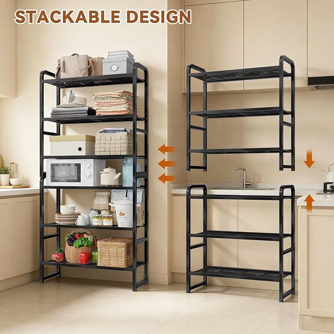 3 Tier Simple Shelf Organizer for Indoor Outdoor, Waterproof Heavy Duty Steel - Image 5