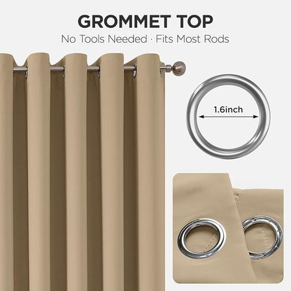 Joydeco Blackout Patio Sliding Door Curtains, Privacy Room Divider Curtains | - Image 9