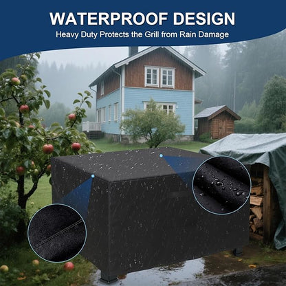 44 Inch Fire Pit Cover Square, outdoor fireplace cover with Air Vent and Drawstring, Strong Tear Resistant & Waterproof Fit for 41-44 Fire Pit / Table