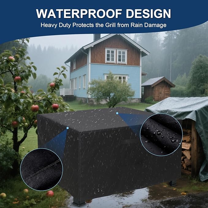 Fire Pit Cover Square, Heavy Duty Waterproof Oxford Fabric for Fire Pit,Fit for 28-32 Inch Outdoor Fireplace Cover & Fire Pit Table, Tear Resistant Fire Pit Cover with Air Vent and Drawstring