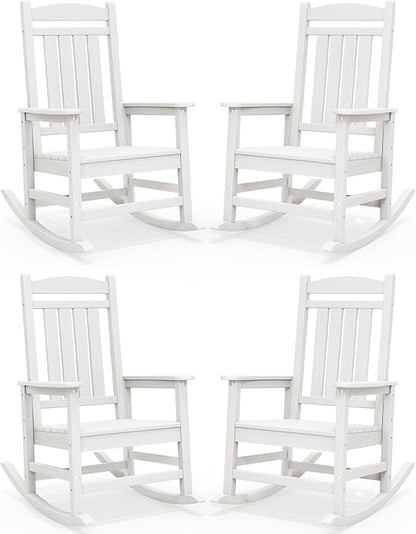 SERWALL Outdoor Rocking Chair Set of 4, Patio Rocking Chair, Porch Rocker by SERWALL