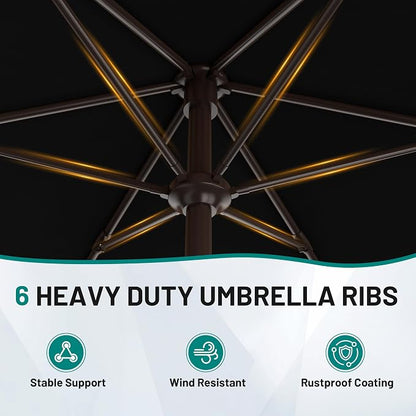 7.5FT Patio Umbrella Table Market Umbrella w/Tilt and Crank, Heavy-Duty Outdoor - Image 6