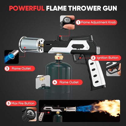 Saker Propane Torch Gun Plus 2026|Blow Torch with Adjustable Flame 3272°F High Heat|Professional Torch for Searing Steak,Welding,Campfire,BBQ|Propane Tank Not Included (5PC)
