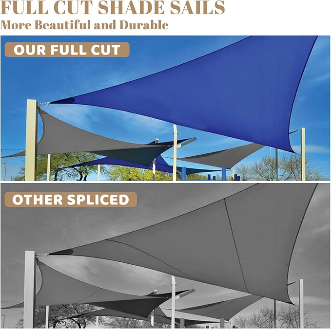 Sun Shade Sail 10'x18'x20.6' Sand Triangle Shade Cover Custom Size | 95% UV - Image 5