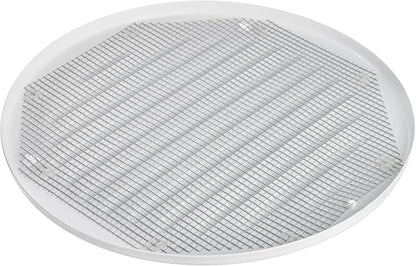 White Metal 6'' Inch Round Ventilation Grille - Inside/Outside use - (Grille: 6''Ø/Cover Area: 7.25''Ø) - Air Vent Louver - Available 4 Sizes / 2 Types / 1 Color.