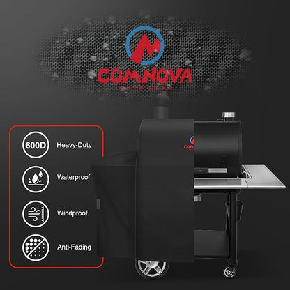 Grill Cover for Oklahoma Joe's Rider 900 & Rider DLX Grill - 600D Premium BBQ Cover Waterproof and Heavy Duty for Oklahoma Joe's Charcoal Offset Smoker, 55" L x 30" W x 49" H