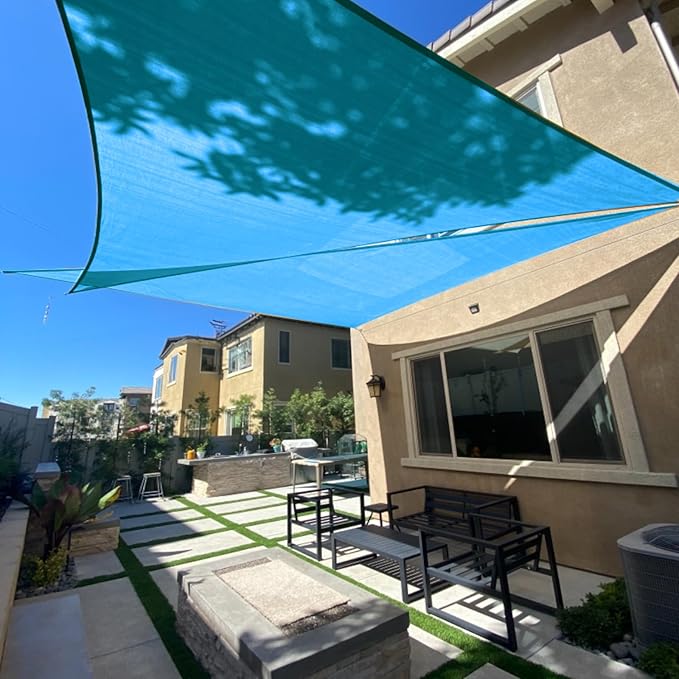 Sun Shade Sail 12' x 12' x 17' Turquoise Blue Right Triangle | Outdoor sun by SUNLAX