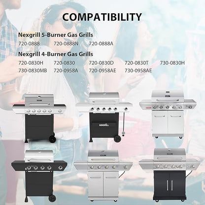 Grill Parts for Nexgrill Replacement Parts 2 Burner 720-0864 720-0864M,Cast Iron Cooking Grate,Heat Shield,Burner Kit for Megamaster 720-0864MA Grill Grates Replacement Parts kit for nexgrill grates