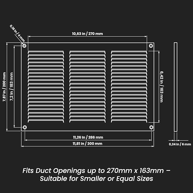 Repa Market 12x8 Inch Air Vent Cover/White Galvanized Steel Louvered Grill Cover with Mesh Screen/Wall or Ceiling Vent/Durable Flush Mount HVAC Register for Indoor and Outdoor Ventilation