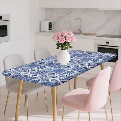 Rectangle Table Cloth Cover Waterproof Elastic Fitted Polyester Fitted Tablecloths for 4 Foot Tables for Indoor,Picnic, Camping, Outdoor （48" x 24"，Bohemia）