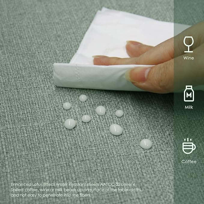 BALCONY & FALCON Rectangle Tablecloth Washable Wrinkle Resistant and Water Proof Table Cloth Decorative Linen Fabric Tablecloths for Dining Parties Kitchen Wedding Outdoor Use (Celadon Green, 57x85)