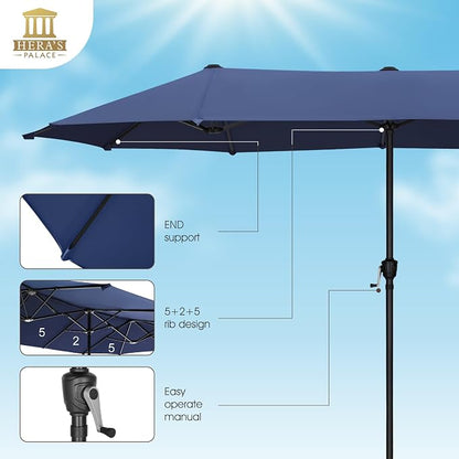 13 ft Large Double-Sided Patio Umbrella, Outdoor Umbrella, Market Umbrella - Image 4