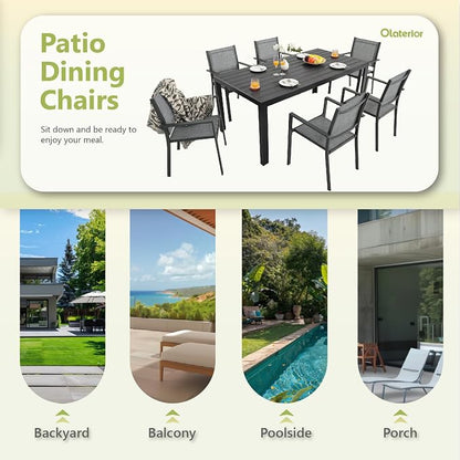 Patio Dining Chairs, All-Weather High-Resilience Textilene Outdoor Dining Chair - Image 7