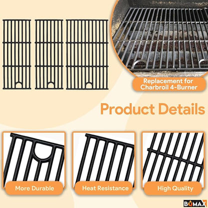 BQMAX 17 Inch Grill Parts Kit for Charbroil Performance 4 Burner Grill 463354021 463365522 463352521 463366022 463351221 G426-0005-W1, Cooking Grill Kit Replacement Parts for Charbroil Grill 4 Burner